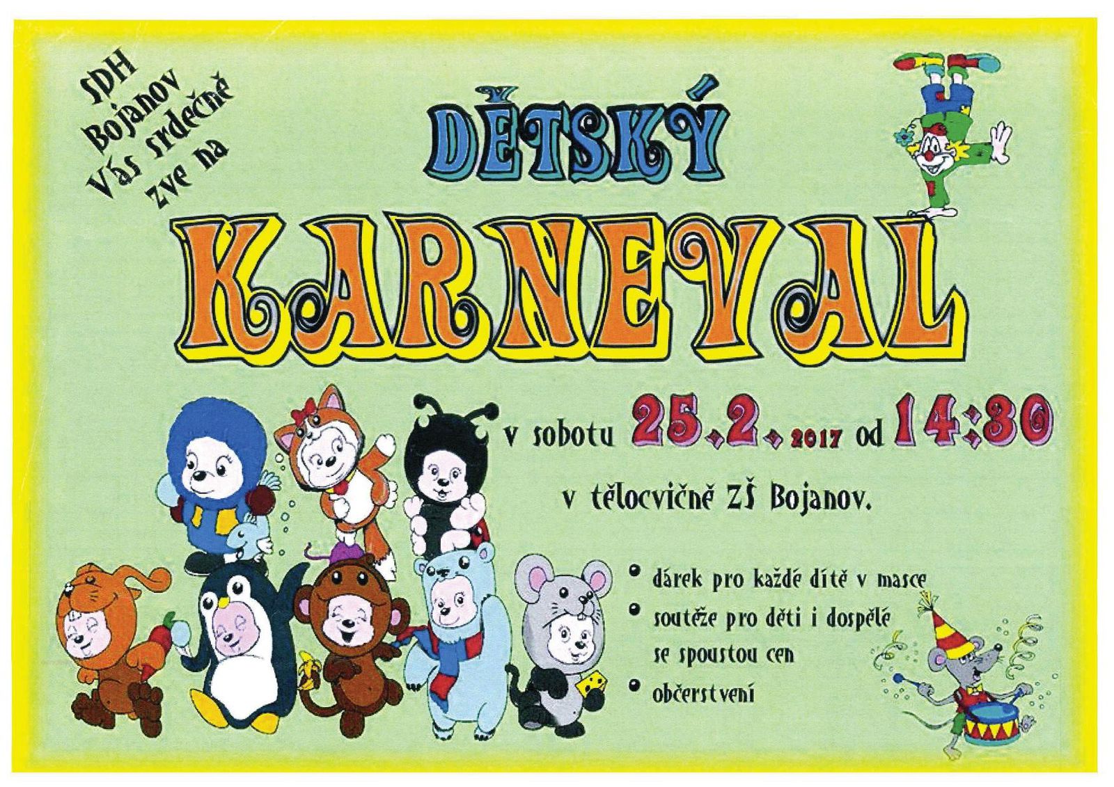 Plakát na dětský karneval